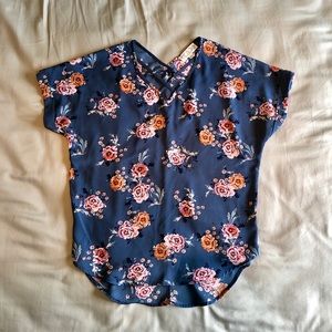 PINK ROSE flower blouse